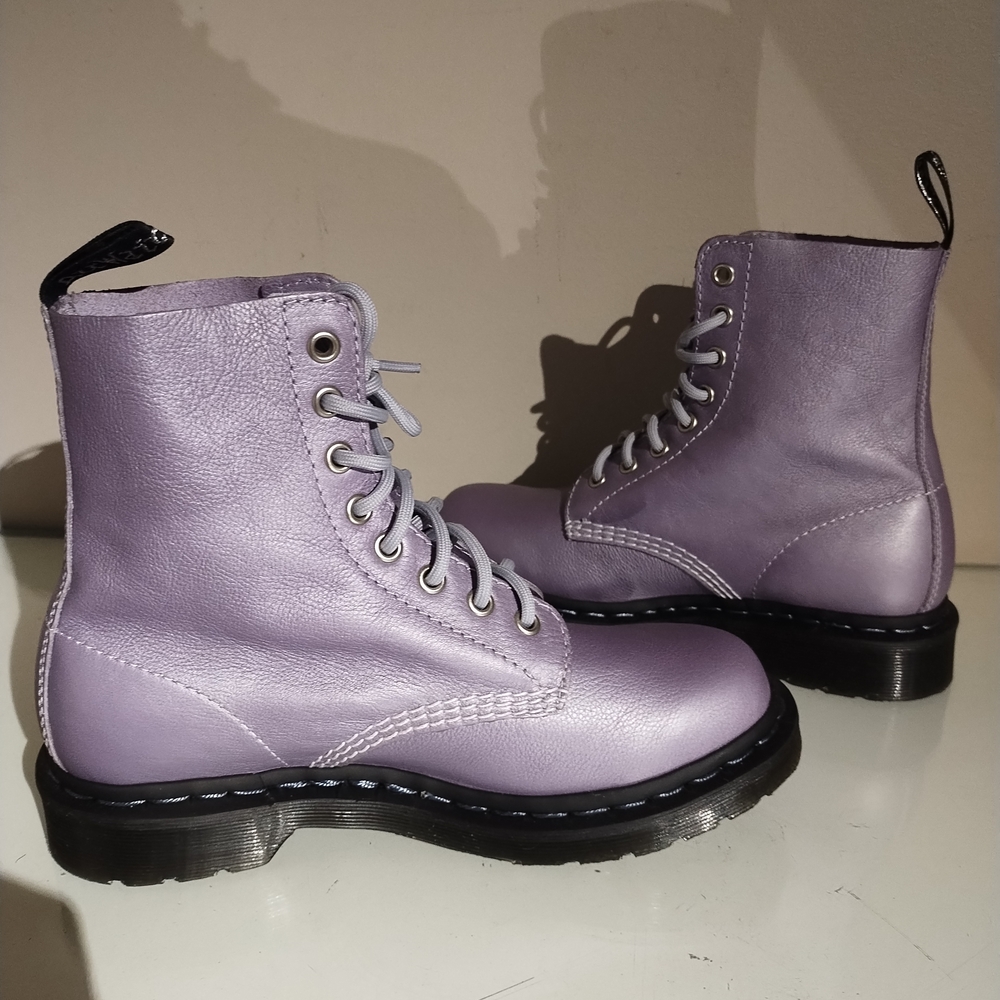 Dr. Martens 1460 Pascal Lavender Metallic Virginia Diva Boots - Picture 5 of 7